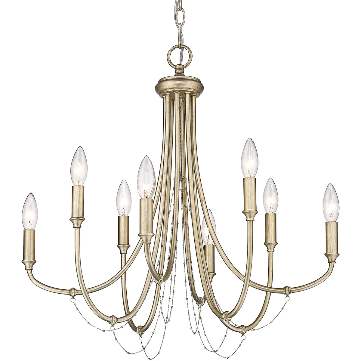Golden Lighting 8322 8 WG 8 Light Kamila Chandelier White Gold